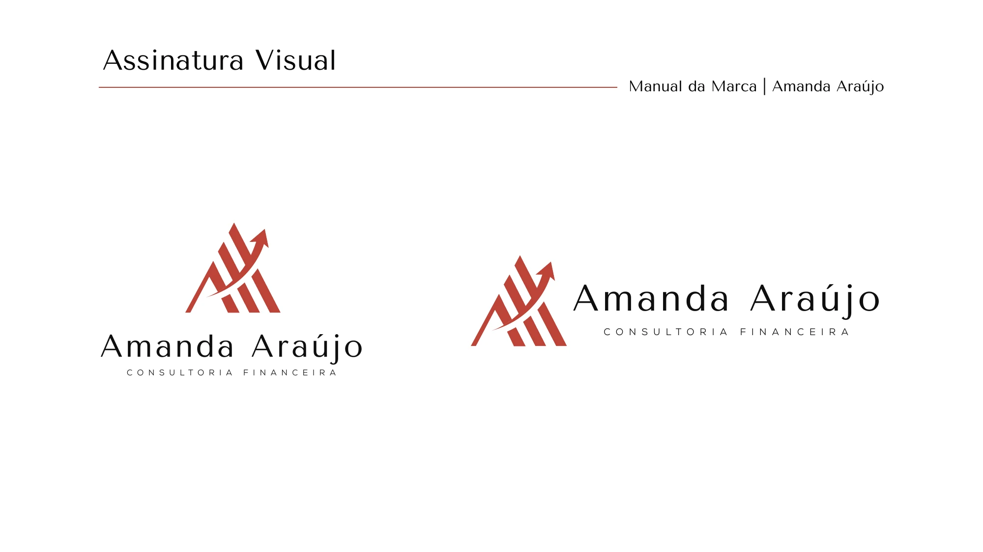 Variações vertical e horizontal da assinatura Amanda Araújo