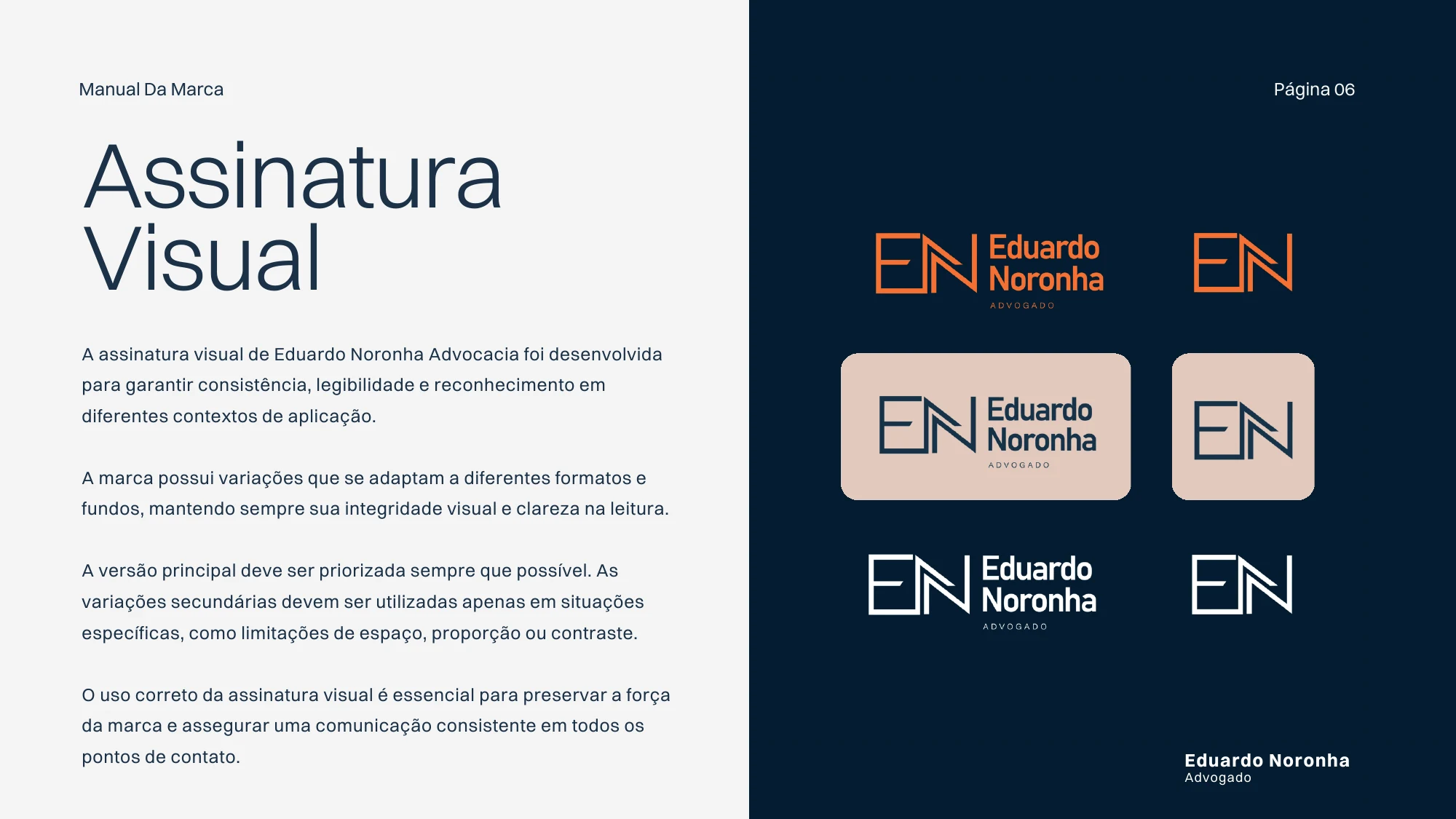 Assinatura visual e variações do monograma EN